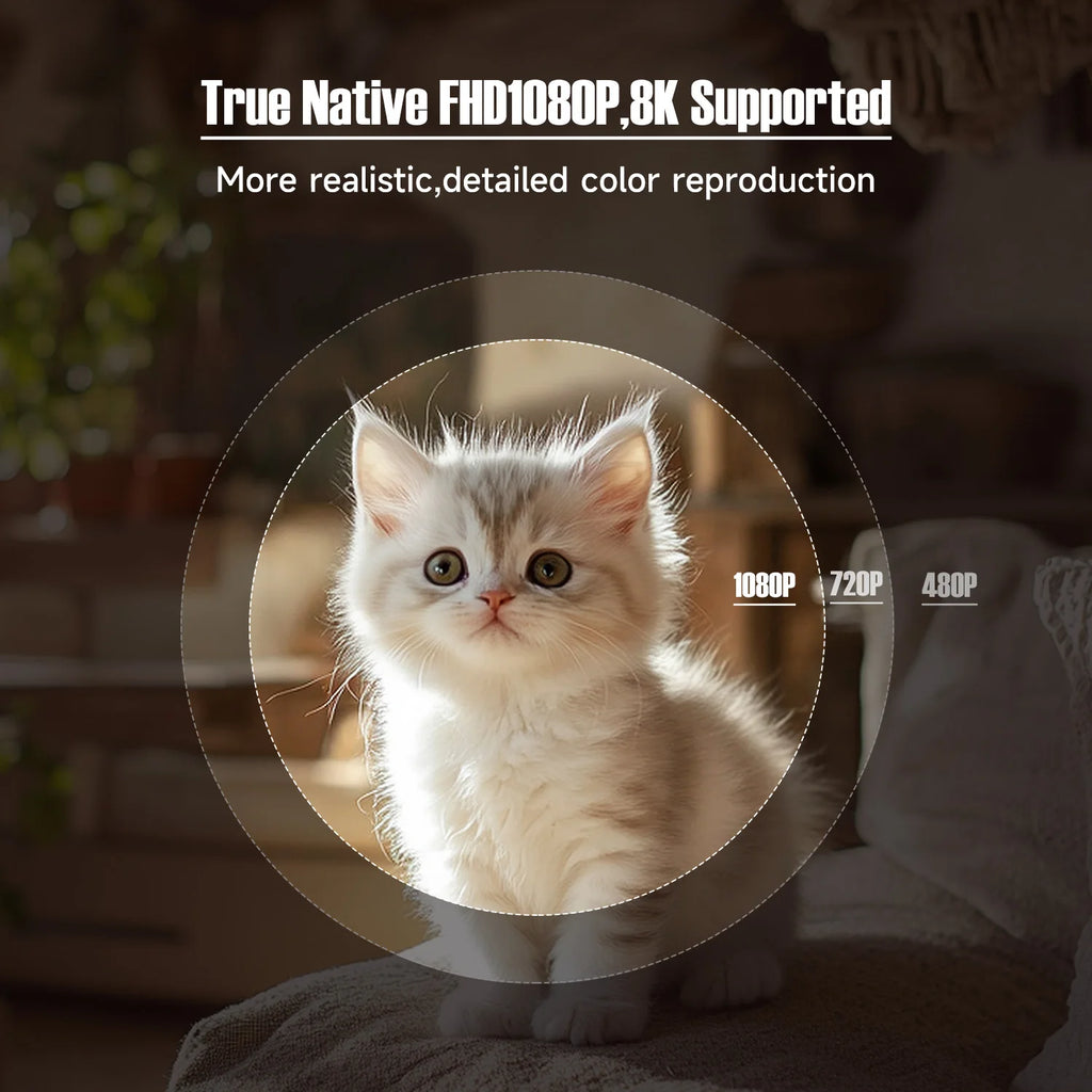 Magcubic Natív 1080P (650 ANSI lumen, 8K támogatás) 360°-ban forgatható projektor